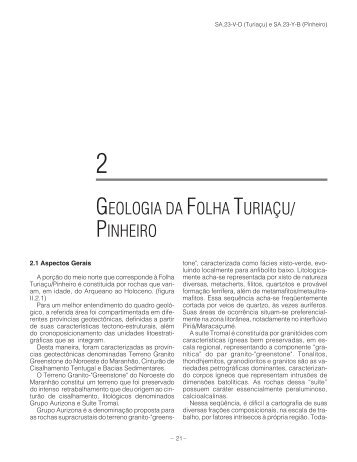 GEOLOGIA DA FOLHA TURIAÇU/ PINHEIRO - CPRM