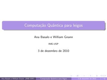 Computaįão Quântica para leigos - USP