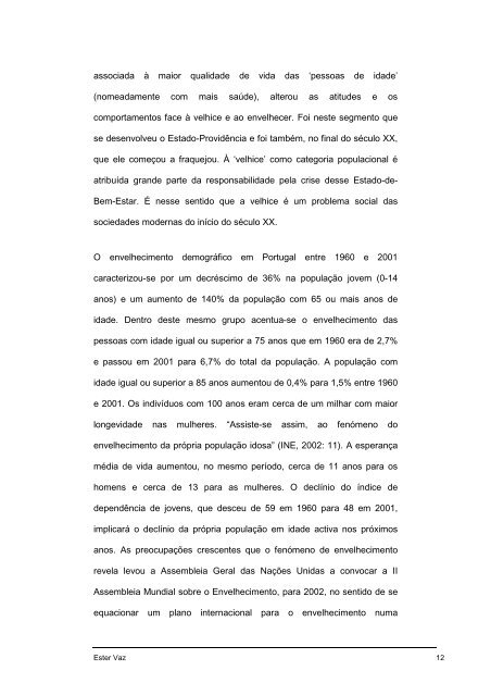 Envelhecimento e velhice Tese de Doutoramento 2007