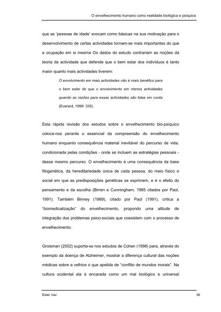 Envelhecimento e velhice Tese de Doutoramento 2007