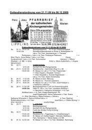 Gottesdienstordnung vom 21.11.09 bis 06.12.2009 - Steinhorst