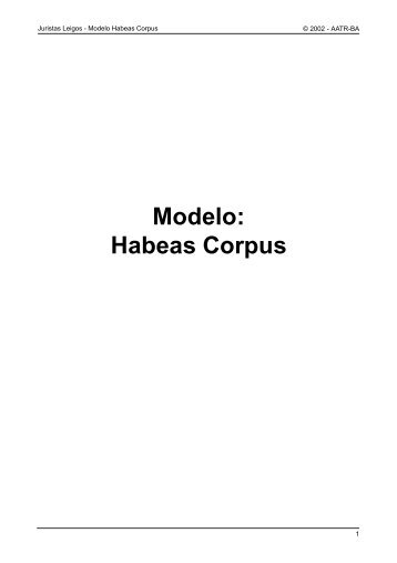 Modelo: Habeas Corpus - AATR