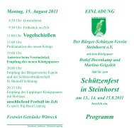 Schützenfest in Steinhorst am 13., 14. und 15.8.2011