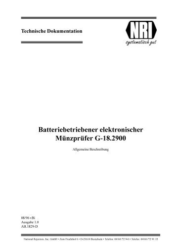 Batteriebetriebener elektronischer Münzprüfer G-18.2900 - del-service