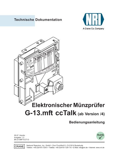 G-13.mft ccTalk(ab Version /4) - National Rejectors Inc. GmbH