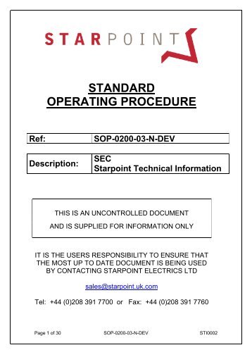 SEC Starpoint Technical Information - del-service