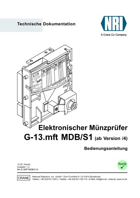 G-13.mft MDB/S1 (ab Version /4) - National Rejectors Inc. GmbH