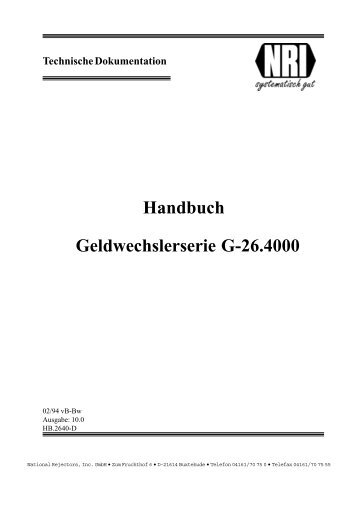 Handbuch Geldwechslerserie G-26.4000 - del-service