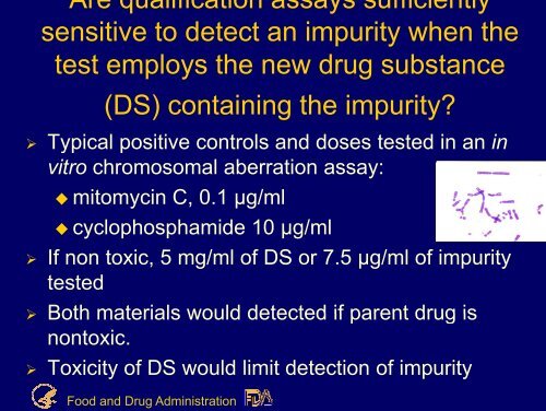 Regulation of impurities in drug substances and products