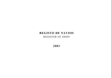 REGISTO DE NAVIOS 2003 - RINAVE