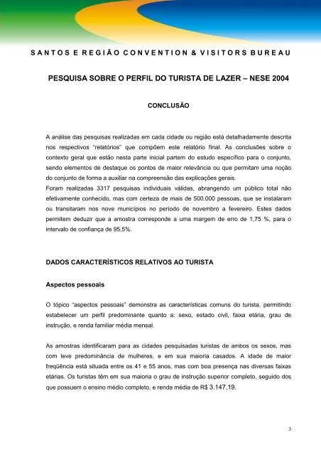 Pesquisa Sobre O Perfil Do Turista De Lazer Investsantos