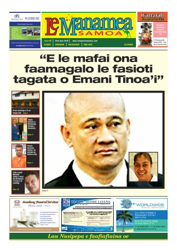 “E le mafai ona faamagalo le fasioti tagata o Emani Tinoa'i”