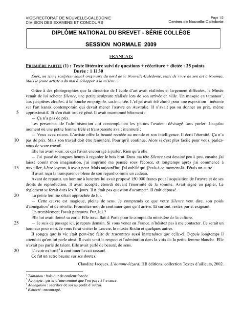 Français ViceRectorat de la NouvelleCalédonie