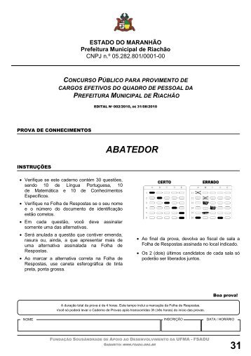 ABATEDOR - Fundação Sousândrade