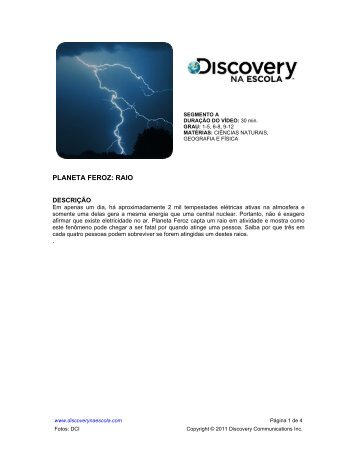 PLANETA FEROZ: RAIO - Discovery na Escola