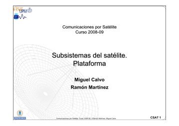 Subsistemas del satélite. Plataforma - GR