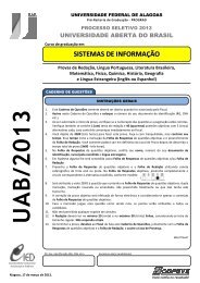 Prova - SISTEMA DE INFORMAÇÃO - Copeve