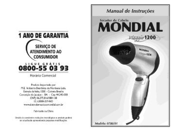 Manual_Secador Viaggio 1200 - Mondial