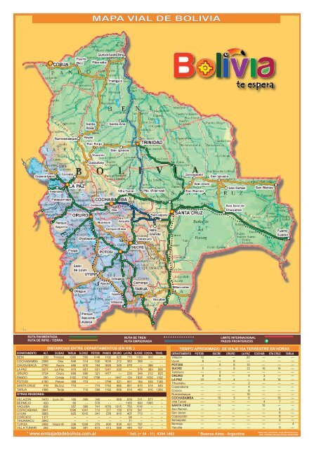mapa vial de bolivia - Embajada de Bolivia en Argentina
