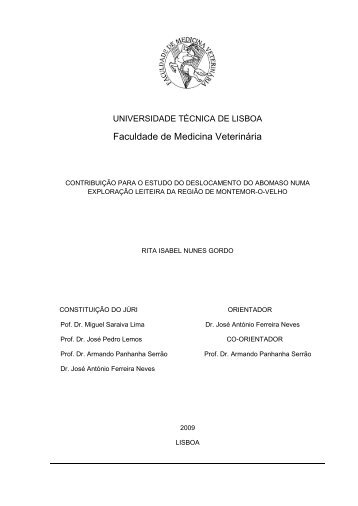 Faculdade de Medicina Veterinária - UTL Repository - Universidade ...