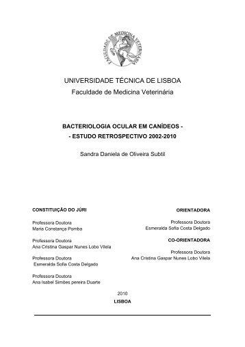 Bacteriologia Ocular em Canideos.pdf - UTL Repository ...