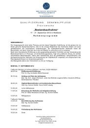 Programmablauf - DenkmalAkademie