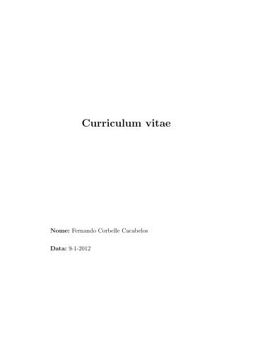 Curriculum vitae - Universidade de Santiago de Compostela