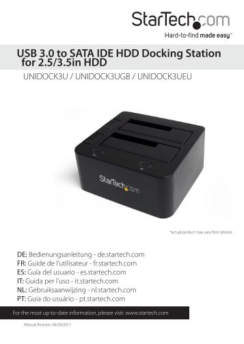 USB 3.0 to SATA IDE HDD Docking Station for 2.5 ... - StarTech.com