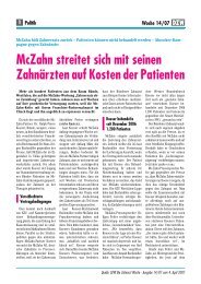 McZahn streitet sich auf Kosten der Patienten - Dental-Labor Hans ...