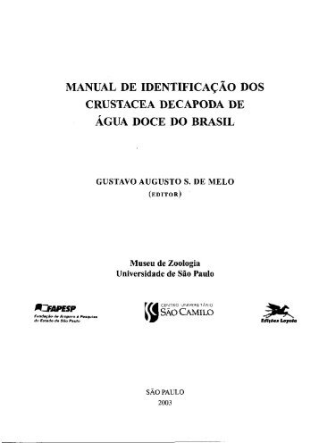 MANUAL DE IDENTIFICAÇÃO DOS CRUSTÁCEA DECAPODA DE ...