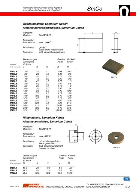 SmCo - Maurer Magnetic AG