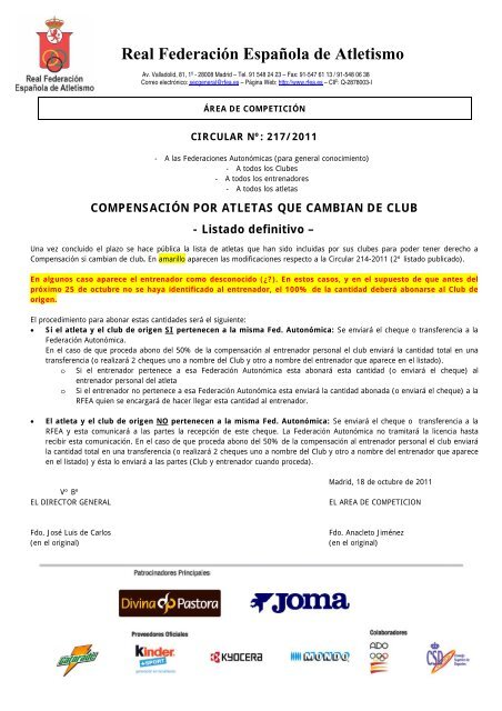 Real Federación Española de Atletismo - RFEA