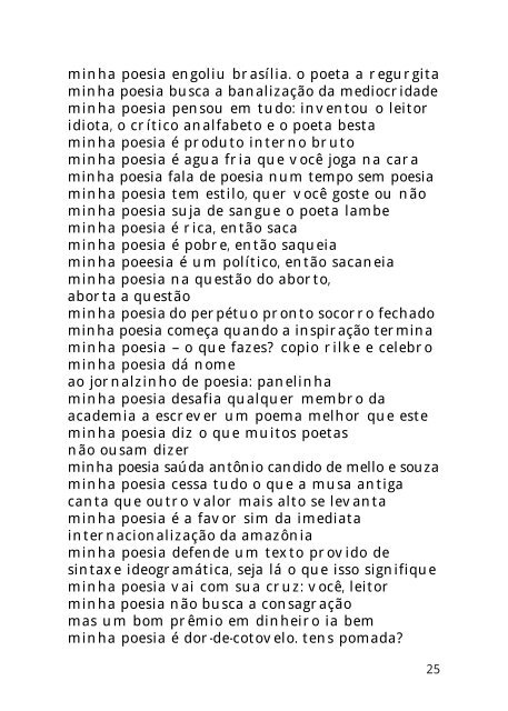 minha poesia, senhores, é de primeira linha - Nicolas Behr