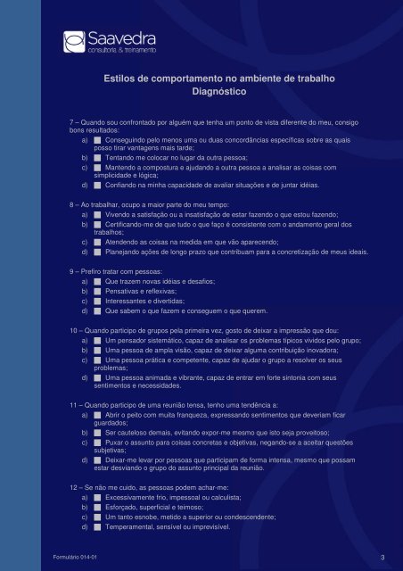 diagnóstico de estilos de comportamento - Saavedraconsultoria ...