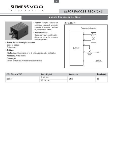 informações técnicas