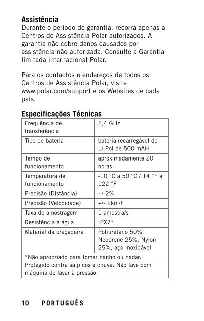 Sensor de GPS Polar G5