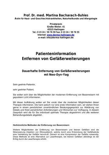 Patienteninformation Entfernen von ... - Derma-Hattingen