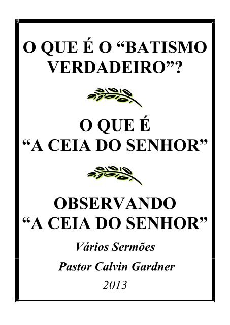 Livreto, O Senhor É Meu Pastor