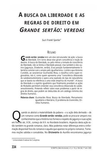 A busca da liberdade e as regras de direito em Grande ... - PUC Minas