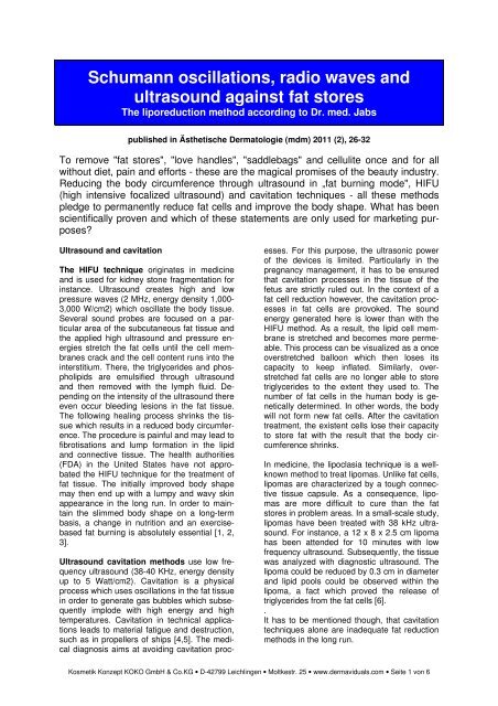 Schumann oscillations, radio waves and ultrasound ... - Dermaviduals