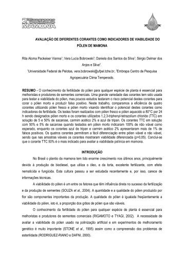 avaliação de diferentes corantes como indicadores de viabilidade ...