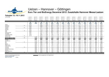 metronom Euro Tier Nov.2012 Fahrplan KBS 350 sw