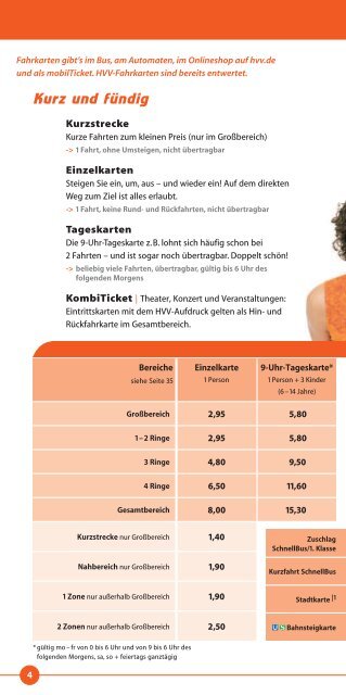 Fahrkarten und Preise Fahrkarten und Preise - HVV