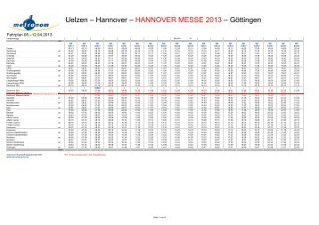 Fahrplan Metronom