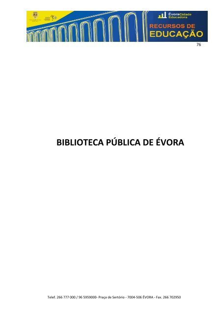 Documento integral (PDF) - Câmara Municipal de Évora