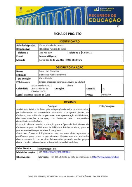 Documento integral (PDF) - Câmara Municipal de Évora