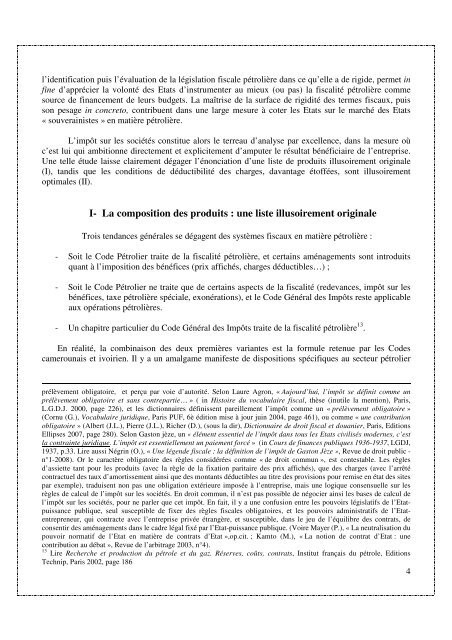 L'autonomie relative des Codes Pétroliers en matière ... - carpem