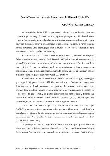 Getúlio Vargas e as representações nos corpus de folhetos de 1945 ...