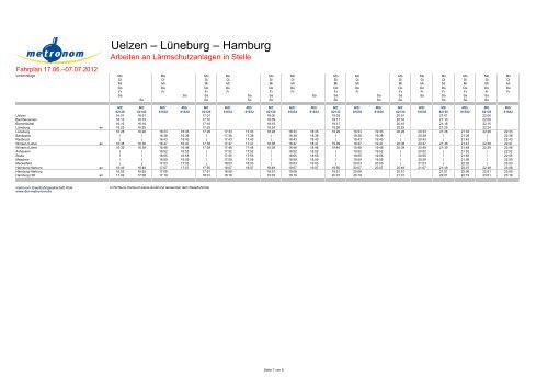 Hamburg – Lüneburg – Uelzen - Metronom