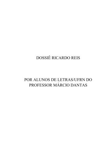 DOSSI. RICARDO REIS - Substantivo Plural